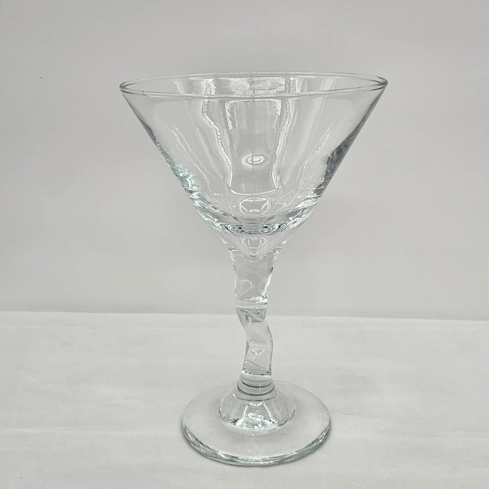 Libbey37799 Z-Stem Clear Martini Glass Modern Sculptural Barware‎ 7 Inch